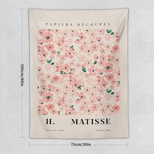 Chordity Danish Pastel Botanical Flower Market Aesthetic Floral Plants Tapestries Wall Hanging Tapestry Decorative Flag For Home Decor Living Room College Dorm Bedroom Banner Poster 30*40 Inch thumbnail 2