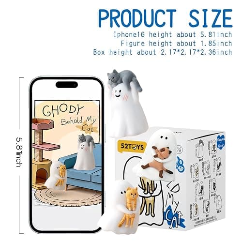 52TOYS Ghody - Behold My Cat Blind Box, Whole Set 9Pcs Collectible Toy Kawaii Action Figures Creative Gift Room Decor Desktop Decoration 1.85 Inch, Gift for Birthday Party thumbnail 3