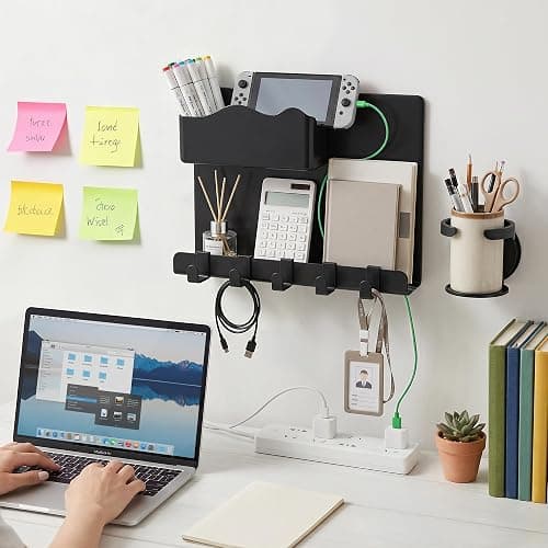 Bedside Wall Shelf for Teen Girls Boys Dorm Room Essentials Bunk Bed Stuff | Adhesive Floating Shelves with Flexible Cup Holder, Guys Room Decor Aesthetic Stick Bedroom Accessories Organizer thumbnail 7
