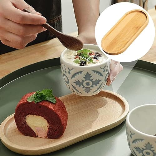 2PCS Bamboo Bathroom Trays - Suitable for The Bathroom,Kitchen,Breakfast Tray and Decorative Tray (6.88 in * 3.46 in) thumbnail 2