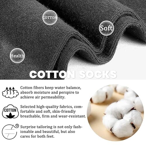 CHARKING 8 Pairs Ankle Socks for Women - Non Slip Cotton No Show Low Cut Casual Socks thumbnail 5