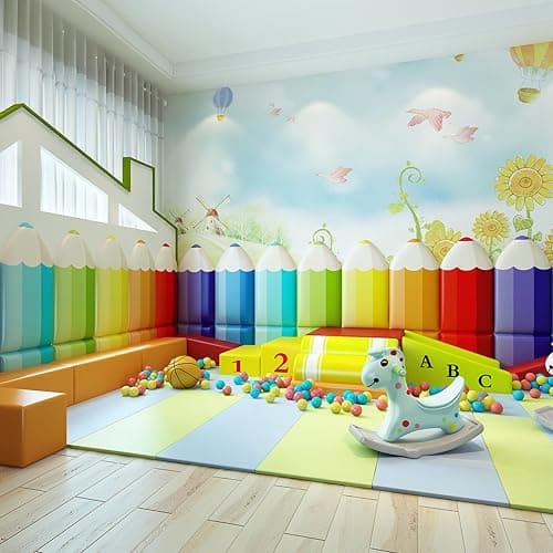 3D Anti-Collision Wall Padding, Pencil Shaped Upholstered Wall Panels, Peel and Stick Headboard, Playroom Decor Wall Padded, Nursery Sensory Wall Stickers (Orange, 12) thumbnail 7