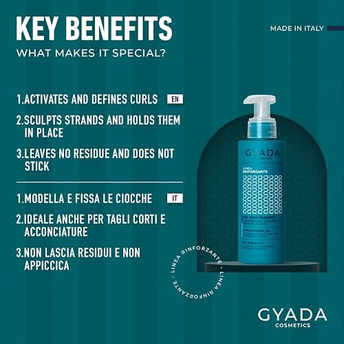 GYADA COSMETICS, Gel Rinforzante con Spirulina e Aloe, Protegge da Umidità e Crespo, per Capelli Luminosi ed Elastici, Previene Rottura e Disidratazione, non Unge, 150 ml thumbnail 3