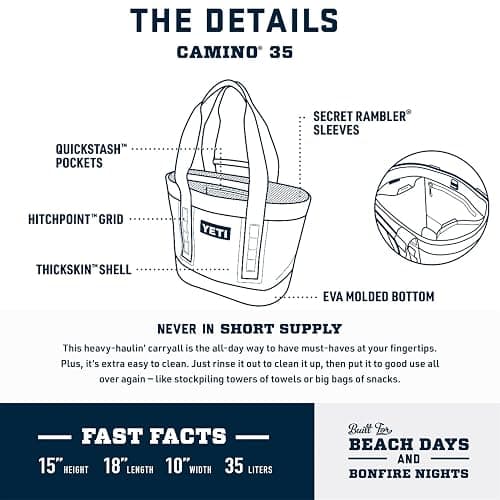 YETI Camino 35 Carryall with Internal Dividers, All-Purpose Utility Bag, Power Pink thumbnail 3