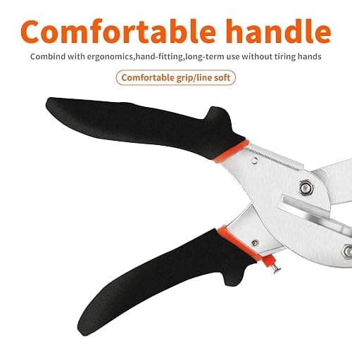 GARTOL Miter Shears, 45-135 Degree Adjustable Angle Scissors, Quarter Round Cutter Tool with Spare SK5 Blades, Trunking Shears for Cutting PVC, Trim and Softwood Moulding (Not for Hardwood) thumbnail 5