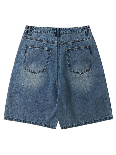 LuminBlaze Mens Baggy Jean Shorts Loose Fit Vintage Wide Leg Jorts Y2K Streetwear Hip Hop Casual Denim Shorts thumbnail 6