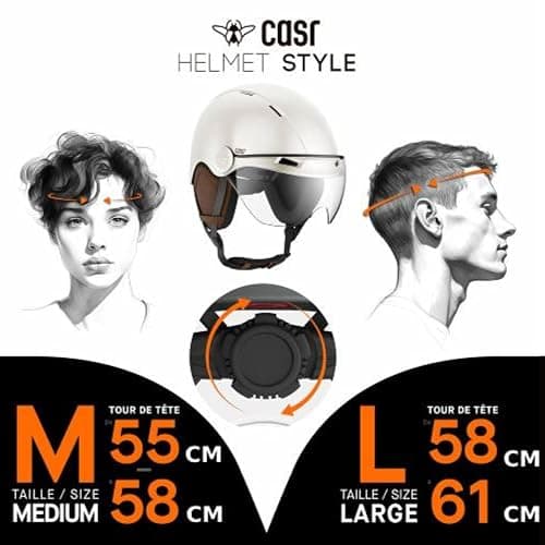 CASR Style - Casque Lifestyle Urbain pour Vélo & Trottinette Electrique - Visière Transparente & Cache-Oreille Amovibles - Confort Optimal pour Homme & Femme | Visière Transparente & Cache-Oreille Amovibles - Confort Optimal, Matériaux Résistants, Facile à Laver, Taille Ajustable thumbnail 3