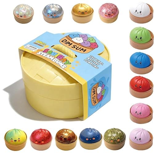 1-Pack Glitter Dumpling Squishy Set - Colorful Sensory Stress Relief Collections, Random Squishy Gift Box with Sparkly Dumplings for Party Favors & Collectibles (Random-1 PCS) - Image 1