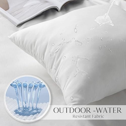 Ashler 20 x 20 Outdoor Pillows, Waterproof Inserts Set of 2 Throw Pillow Inserts, Hypoallergenic Stuffer Sham Square Pillow Insert for Patio, Bench, Garden, Indoor Outdoor Decorative thumbnail 6