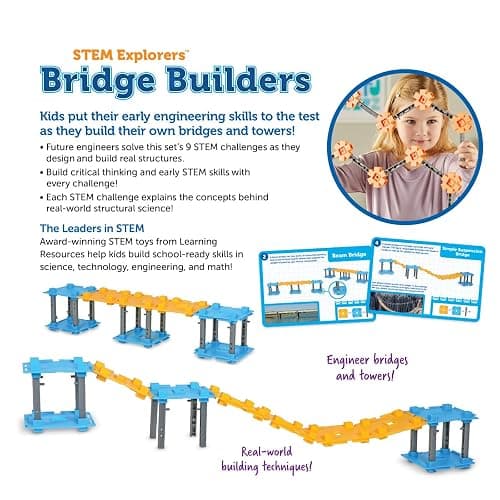Learning Resources STEM Explorers Bridge Builders - Building Science Toys, Fine Motor Skills, Toddler Explorer Kit, Gifts for Boys and Girls thumbnail 4