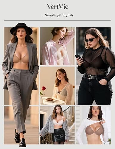 Vertvie Women's Sheer Balconette Bra Unlined Underwire Supportive Plunge Demi Bras Mesh See Through Sexy Comfort Everyday Bra thumbnail 6