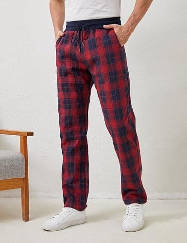 Gihuo Men's Winter Fleece Pants Sherpa Lined Sweatpants Active Running Jogger Pants thumbnail 3