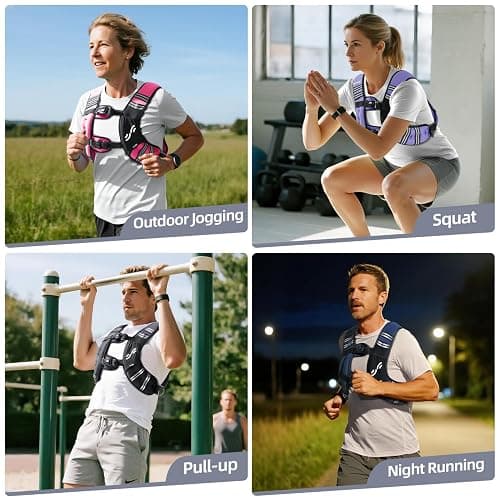 Sportneer Weighted Vest Women, 8/12/1/5/20/25lbs Weighted Vest with Reflective Stripe & Large Pocket, Comfort-Fit Running Vest for Walking, Rucking, jogging, Strength Training & Weight Loss thumbnail 8