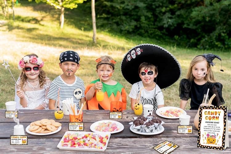 JUESMOS Halloween Party Game for Kids Adults, 50pcs Guessing Games Card | Guessing How Many Candy Game Cards for Halloween Party Decorations Baby Shower Games Favor thumbnail 4