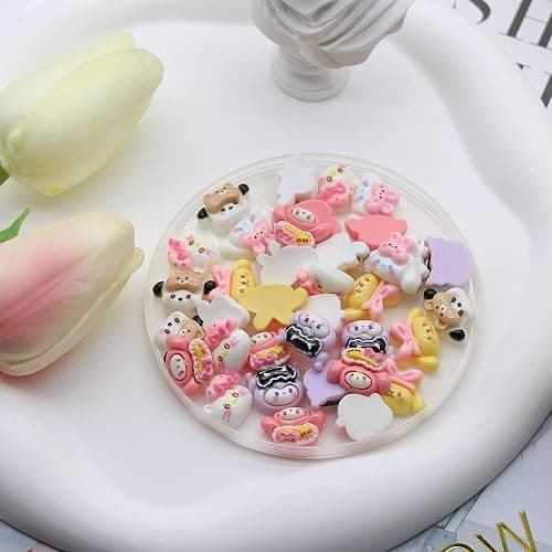VCEOW 36pcs Kawaii Nail Art Charms Resin Cat Charms Cute 3D Cartoon Y2k Nails DIY Accessories (Style D) thumbnail 2