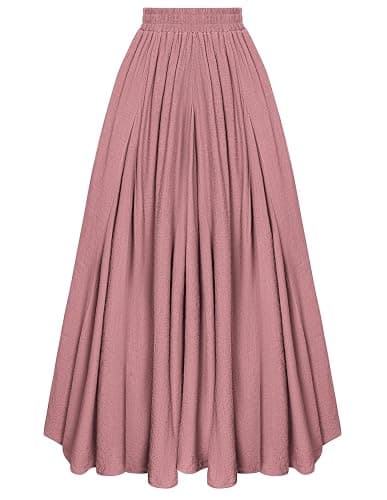 Scarlet Darkness Maxi Skirts for Women Long Flowy Boho Renaissance Skirt with Pockets - Image 1