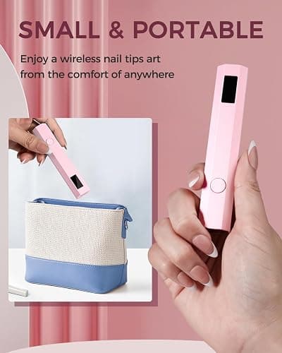 mlogiroa UV Nail Light Handheld UV Light for Nails 3W Portable Led Lamp with 2 Timer Settings 20/60s for Gel Polish Home DIY Salon Women(Pink) thumbnail 8