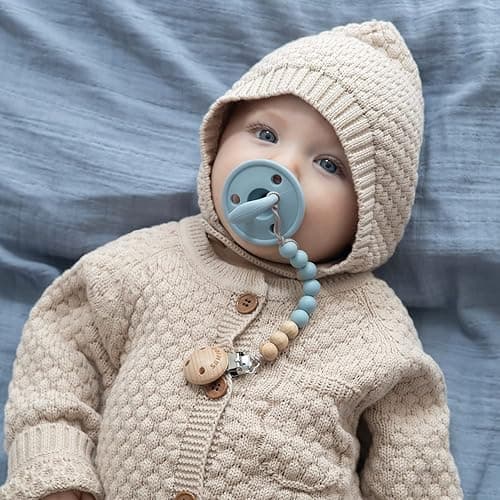 SAMiGO Pacifier Clips for Baby Boys Pacifier Holders Silicone Paci Binky Clips - 2 Pack - Serenity thumbnail 2