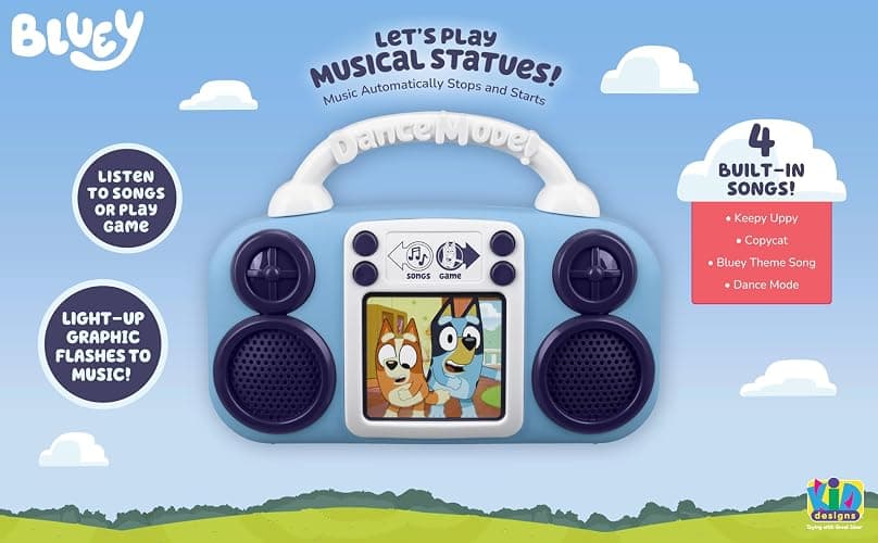 eKids Bluey Toy Music Player, Toy for Toddlers with Built-in Music, Bluey Toys Make Great Stocking Stuffers for Kids thumbnail 4
