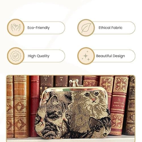 Signare Tapestry Cute Exquisite Double Pocket Kiss Lock Coin Purse for Women with Floral Design thumbnail 6