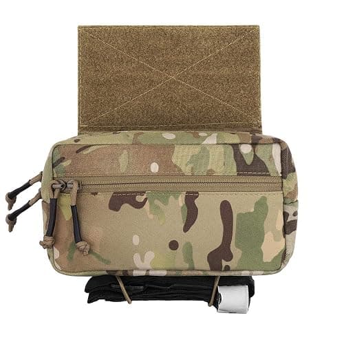 KRYDEX Tactical Drop Pouch Sub Abdominal Carrying Kit Bag Fanny Pack with Hook and Loop Panel for Tactical Vest Chest Rig (Camo) - Image 1
