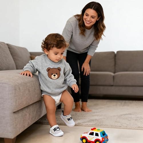 Ukicbaby Baby Shoes Boys Girls First Walking Shoes Wide Toe Box Barefoot Zero Drop Infant Shoes Lightweight Nonslip Soft Breathable Toddler Sneakers 6-24 Months thumbnail 2