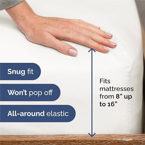 Full Size 4 Piece Sheet Set - Breathable & Cooling Sheets - Antique White | Hotel Luxury Bed Sheets for Women & Men, Deep Pockets, Easy-Fit, Extra Soft and Wrinkle Free Sheets, Oeko-Tex Bed Sheet Set thumbnail 3