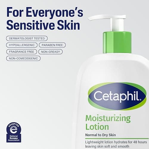 Cetaphil Face & Body Moisturizer, Hydrating Moisturizing Lotion for All Skin Types, Suitable for Sensitive Skin, NEW 4 oz Pack of 3, Fragrance Free, Hypoallergenic, Non-Comedogenic thumbnail 7