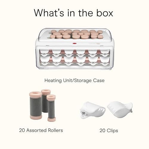 INFINITI PRO CONAIR Ceramic Flocked Hot Rollers for Women, 20 Assorted Hair Curlers with Clips, 85-Second Heat-Up, For Long, Medium, and All Hair, White thumbnail 7
