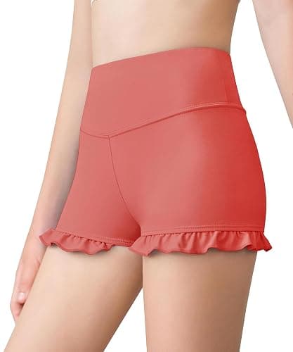 RRHSS Girls Athletic High Waisted Ruffle Shorts - Comfy Yoga Dance Workout Gymnastics thumbnail 2