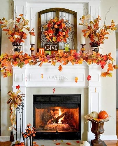 Artiflr 2 Pack Fall Maple Leaf Clearance, 5.9Ft/Piece Hanging Vine Garland Artificial Autumn Foliage Thanksgiving Decor for Home Wedding Fireplace Party Christmas thumbnail 2
