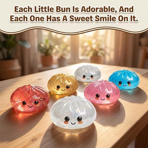 Glitter Dumpling Squishy Mystery Box, 2026 New Dumpling Squishies Fidget Toy Stress Relief Squeeze Ball for Kids Adults Classroom Prizes Goodie Bag Stuffers Party Favors (Gold) thumbnail 3