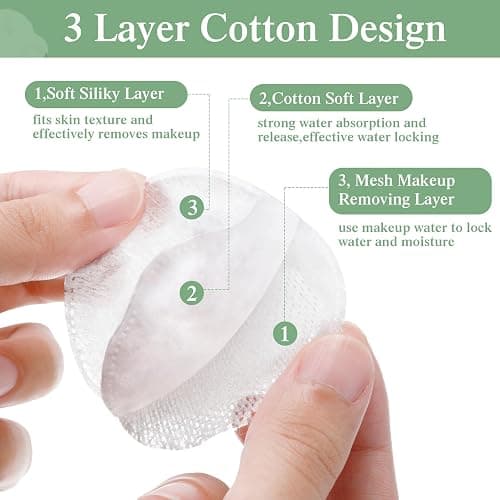 Maxcheck 600 Pcs Cotton Rounds Bulk Exfoliating Rounds for Face Makeup Remover Cotton Facial Pads for Face Makeup Removal Toner Pads thumbnail 5