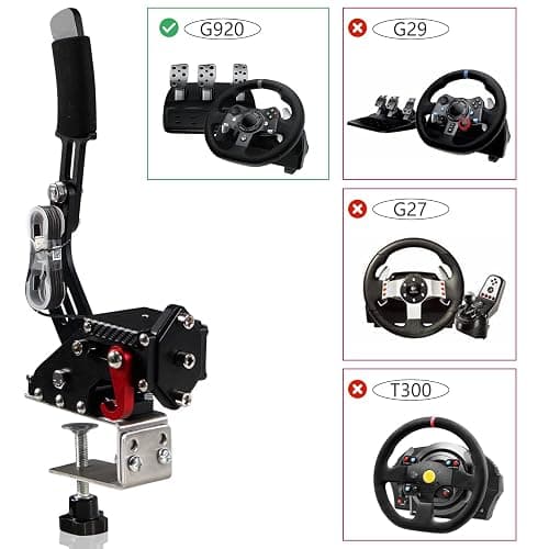 YESHMA 64 Bit Upgrade 2-in-1 USB Handbrake Only for G920 Compatible With Xbox / Xbox series S / Xbox series X + PC Computer System Professional Gaming Peripherals for Racing Games with Non-Contact Plus Hall Sensor.With Clamp thumbnail 2