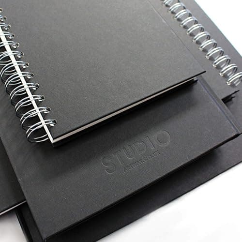 Artway Studio A3 Spiral Bound Sketchbook - Landscape - 48 Pages (96 Sides) of 170gsm Cartridge Paper - Black Hardcover Drawing Pad for Sketching, Drawing & Illustration thumbnail 3