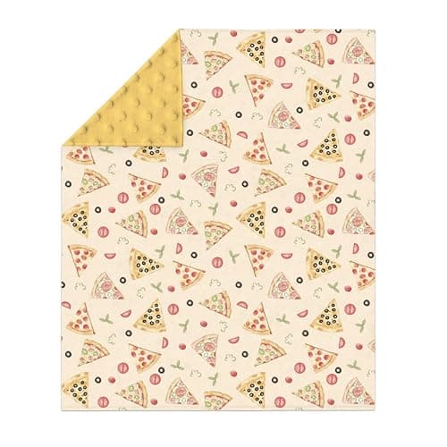 Watercolor Pizza Party Baby Blankets for Girl Boy Cute Pizzas Plants Soft Mink Dotted Backing Double Layer Swaddle Receiving Blanket Pizza Lovers Gift Bed Throws for Newborn Toddler Crib 30x40 thumbnail 3