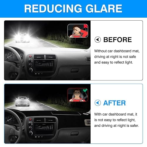 Autorder Dashboard Cover Mat for Honda Civic 1996-2000 Accessories Dash Cover Upgrade Velvet Dash Mat Sunshade Glare UV Rays Protector thumbnail 4