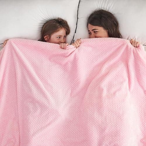 NEWCOSPLAY Super Soft Throw Blanket Pink Premium Silky Flannel Fleece Leaves Pattern Lightweight Bed Blanket All Season Use (Pink, Throw(50"x60")) thumbnail 2