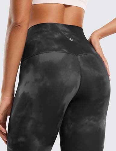 CRZ YOGA Butterluxe High Waisted Lounge Legging 25" - Buttery Soft Workout Yoga Pants for Women - Medium - Grey Tie Dye Flowers thumbnail 4