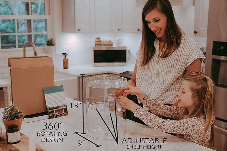 Acrylic Makeup Organizer, Cosmetic Storage and Vanity Perfume Organizers in Countertop Bathroom Dresser, 360 Rotating Makeup Holder Stand for Beauty Caddy Skincare & Clear thumbnail 5