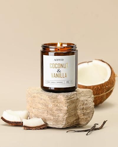 AOOVOO Coconut Vanilla Candles - 9 oz Scented Candles, Aromatherapy Candle, Soy Candle for Home Scented thumbnail 4