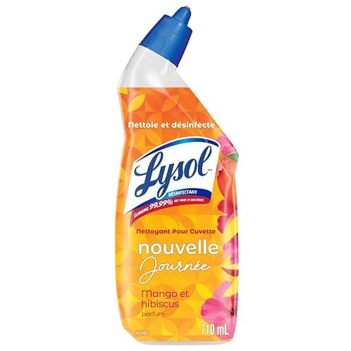 Lysol Brand New Day Toilet Bowl Cleaner, Disinfectant Gel, 710 mL | Removes Hard Water & Rust Stains, Kills Germs, Angled Bottle, Mango & Hibiscus Fragrance thumbnail 10