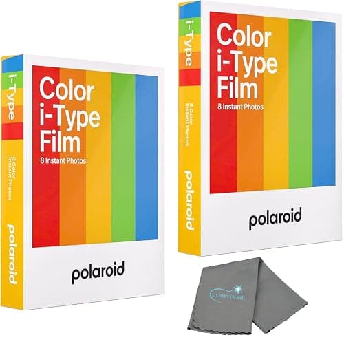 Polaroid Instant Color Film for i-Type Cameras 2 Pack, 16 Instant Photos, Works with Polaroid Now, Now+, I-2, & Lab, Bundle with a Lumintrail Cleaning Cloth - Image 1
