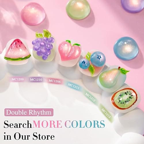 Double Rhythm 0.5 OZ Cat Eye Gel Polish with Magnet 15ML Holographic Glitter Shimmer Translucent Jelly Color Magnetic Nail Polish Salon DIY at Home (Light Purple-MC1209) thumbnail 4