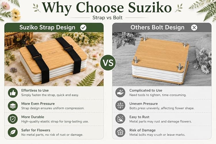 Suziko Professional Flower Press Kit 6 Layers 6.3 x 8.3 inch, Flower Pressing Kit for Adults Kids, Leaf Press,Great Gift Valentine's Day thumbnail 6