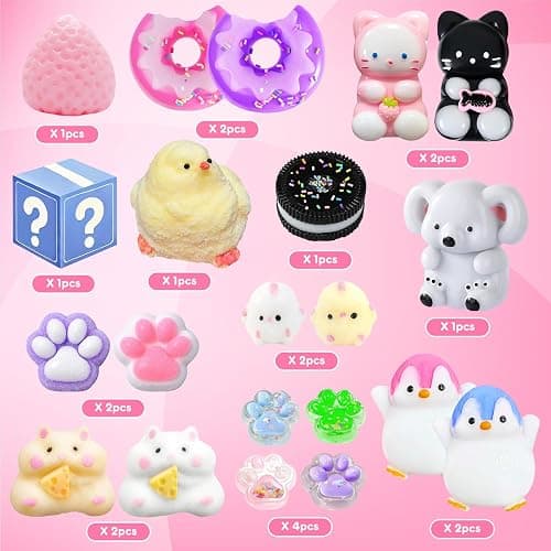 Taba Squishy 21Pack, Fufu Squishies Stress Squeeze Toy Stress Sensory Fidget Toys for Kids , Teens & Adults Party Favors, Birthday Gifts, Graduation Gifts, Christmas Stocking Stuffers thumbnail 3
