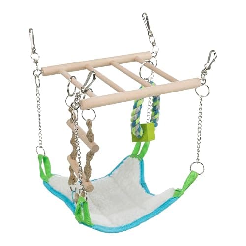 Trixie Small Animal Suspension Bridge, Hanging Cage Accessory with Hammock and Climbing Toys - Ladder and Ring, Ideal for Rats, Ferrets, Guinea Pigs, Mice thumbnail 4