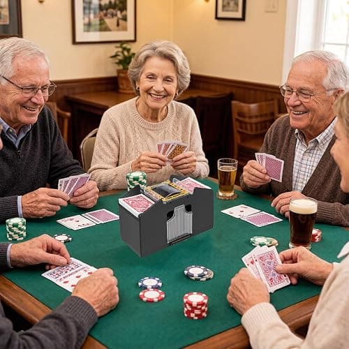 FEIERYA Automatic Card Shuffler 2/1/4/6 Deck,Battery-Operated Electric UNO Poker Shuffler,Playing Card Shuffler for Home Card Game,Travel thumbnail 6