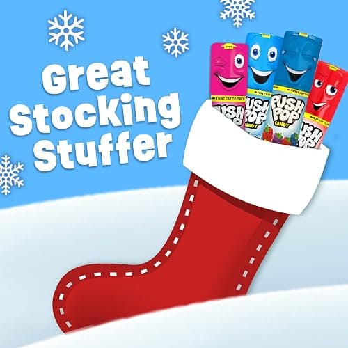 Push Pop Christmas Candy Variety Pack, 24Ct Bulk Individually Wrapped Lollipops for Party Favors, Assorted Flavors, Full Size, Fun Hard Candy For Birthdays, Holiday Parties, Stocking Stuffers, Gifts thumbnail 6