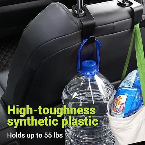SodaRide Car Seat Headrest Hook 4 Pack,Purse Holder Hook for Car Organizers and Storage,Car Organization Accessories for Women Road Trip Essentials,Long thumbnail 6